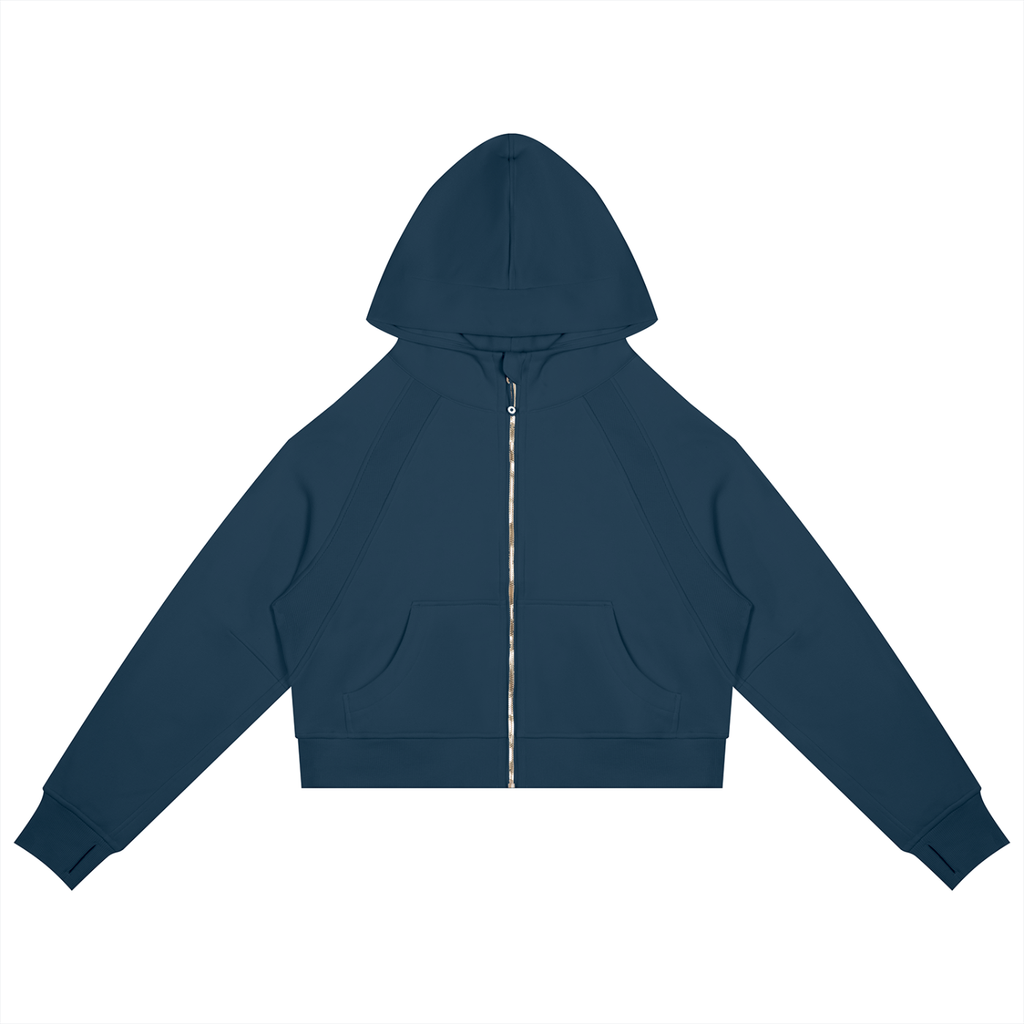 Butterfly Cropped Zip-Through Hoodie - KR Woke Wear