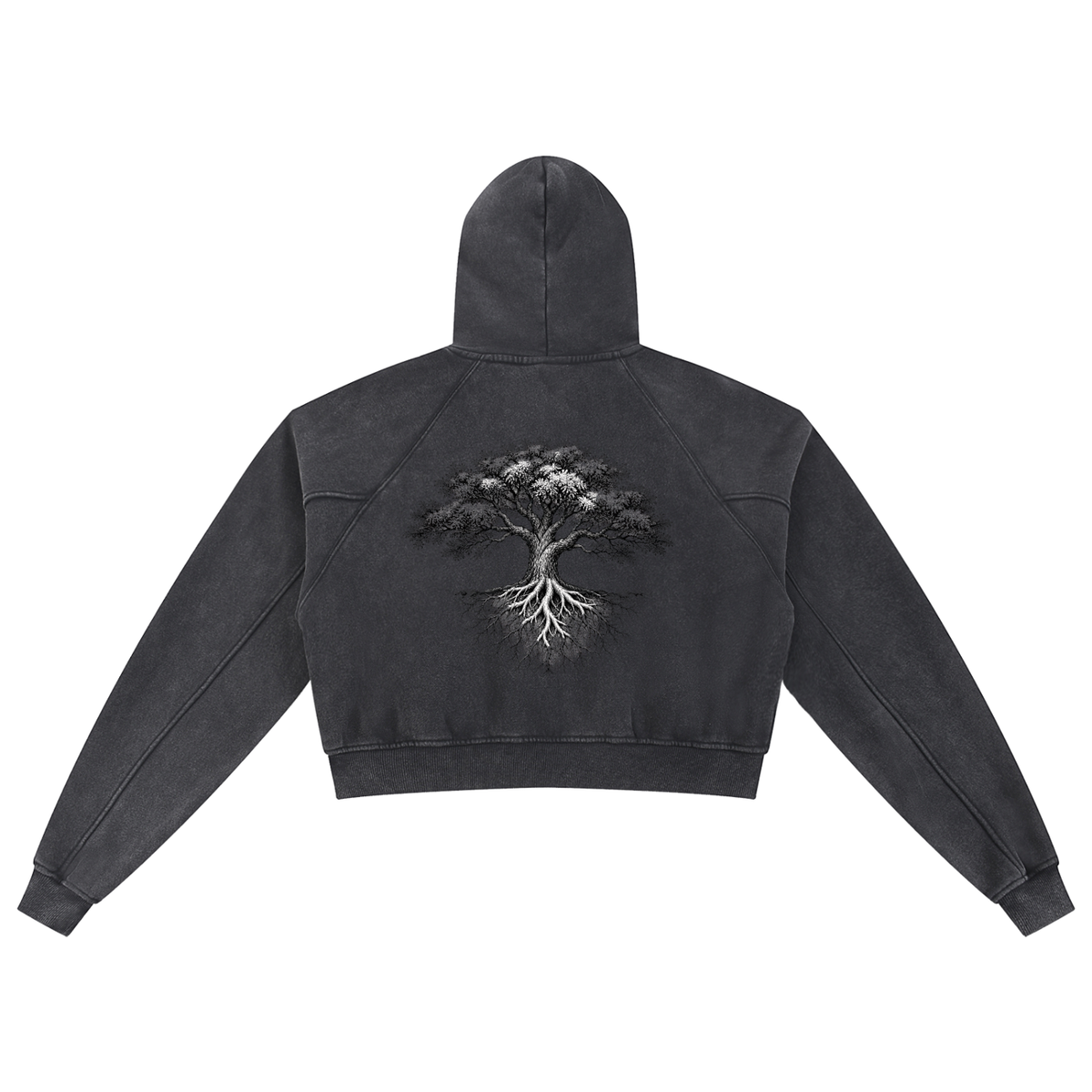 Snow Washed Cropped Hoodie - KR Woke Wear