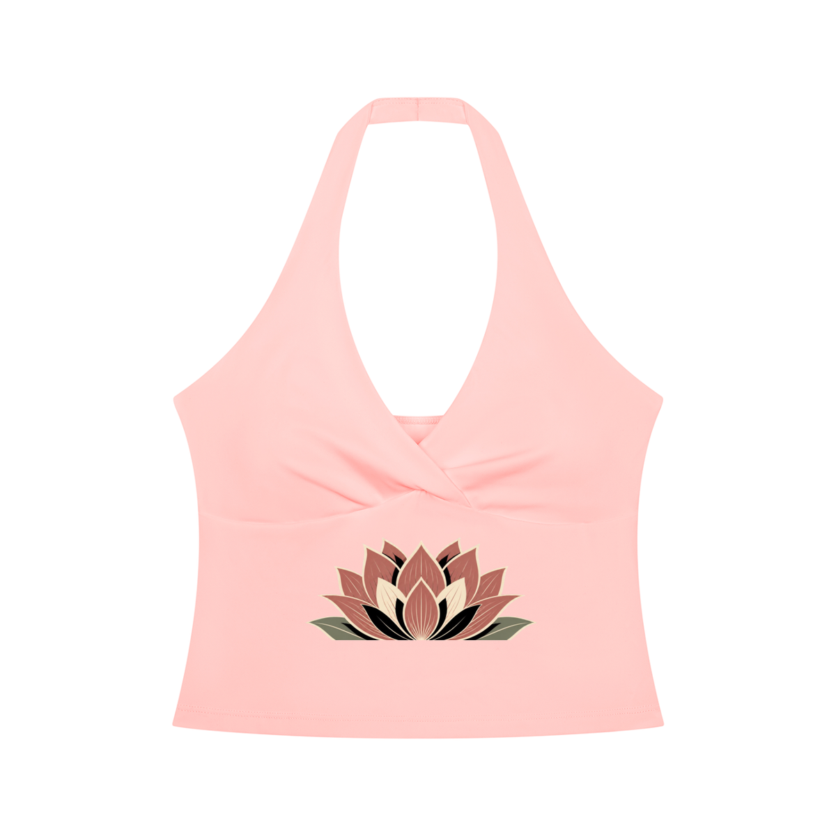 Lotus Women’s Ruched Halter Yoga Tank Top - KR Woke Wear