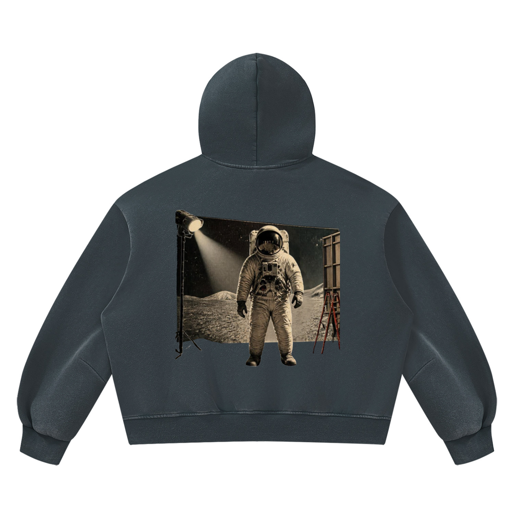 Woke AF Unisex Vintage Wash Boxy Fleece Hoodie - KR Woke Wear