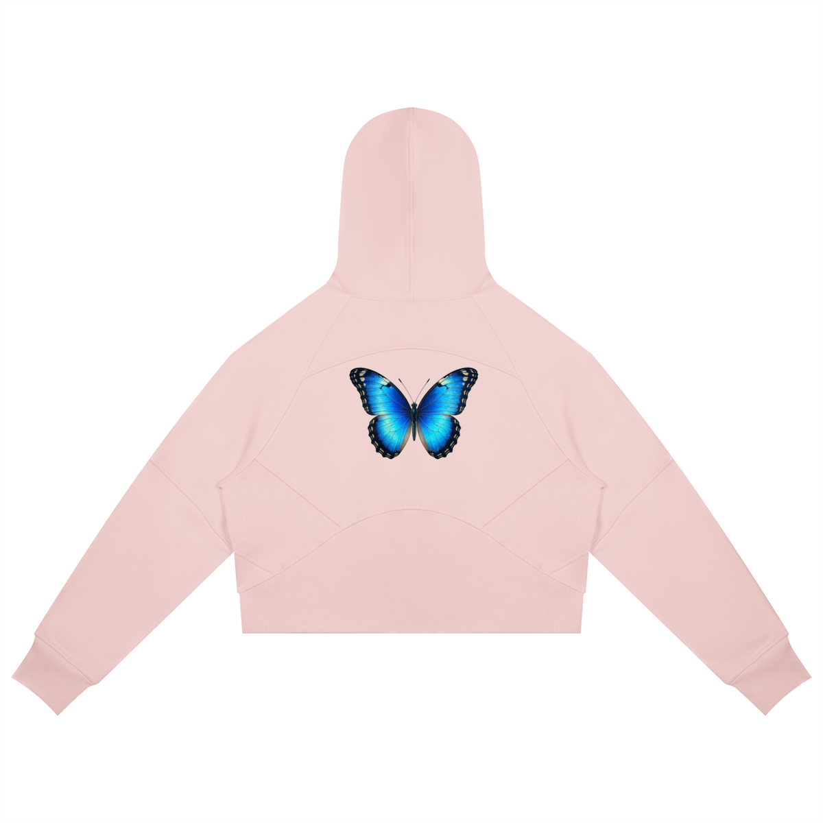 Butterfly Cropped Zip-Through Hoodie - KR Woke Wear