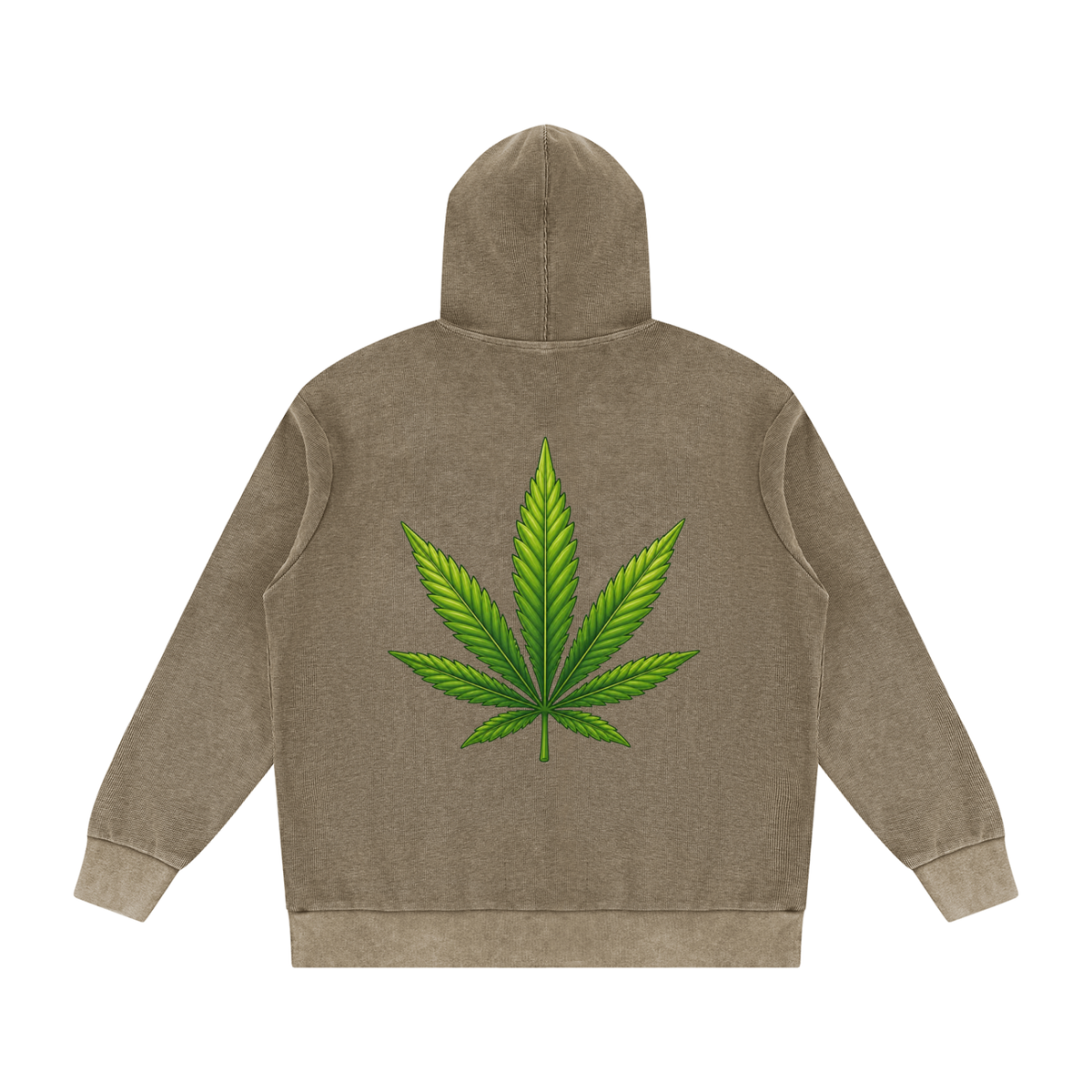 Pot Leaf Mineral Wash Oversized Hoodie - KR Woke Wear