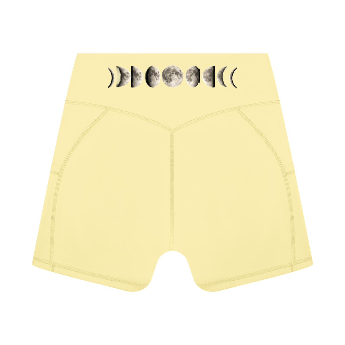 Moon Phases Women’s High Rise Pocket Yoga Shorts - KR Woke Wear