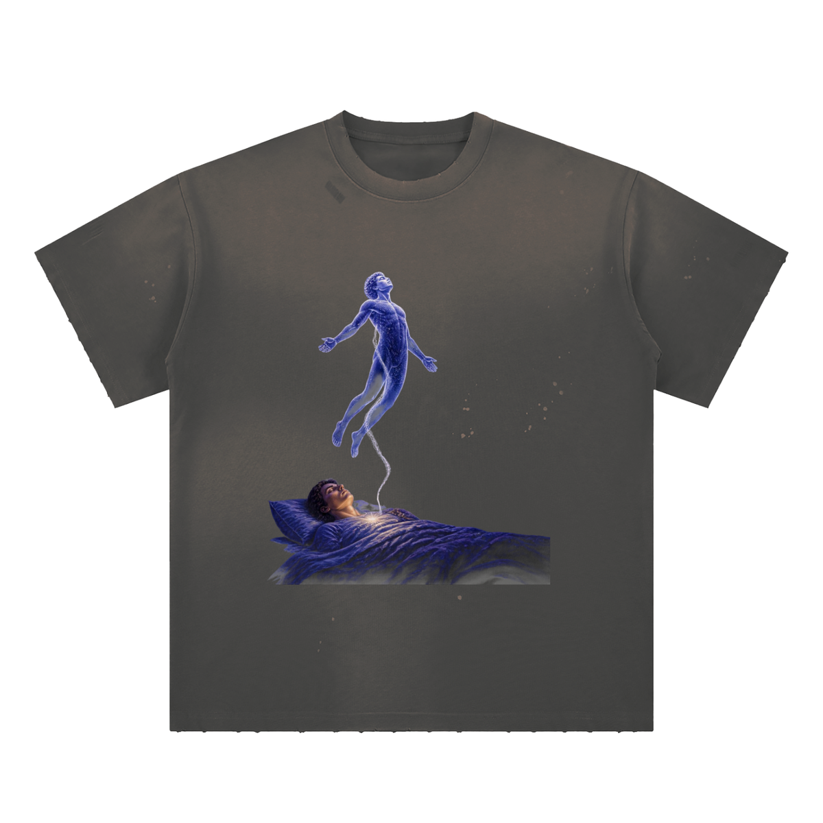 Astral Project Hand-Frayed Sunfade Paint Splatter T-Shirt - KR Woke Wear