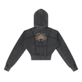 Meditate to Elevate, Yoga Girl Vintage Washed Cropped Fleece Hoodie - KR Woke Wear