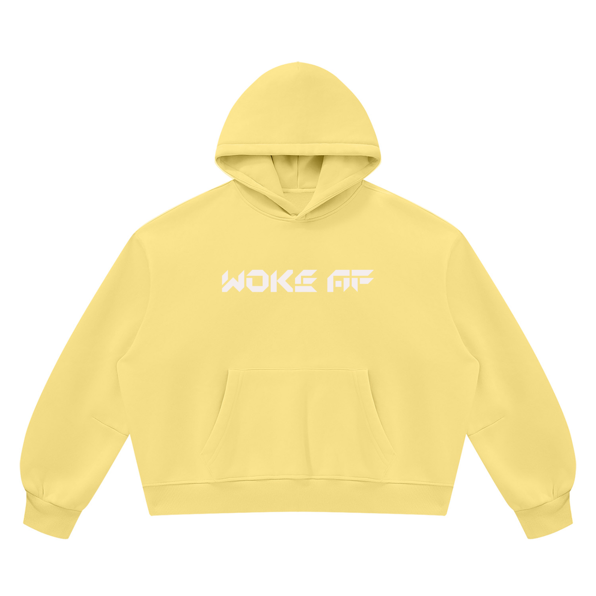 Woke AF Unisex Vintage Wash Boxy Fleece Hoodie - KR Woke Wear