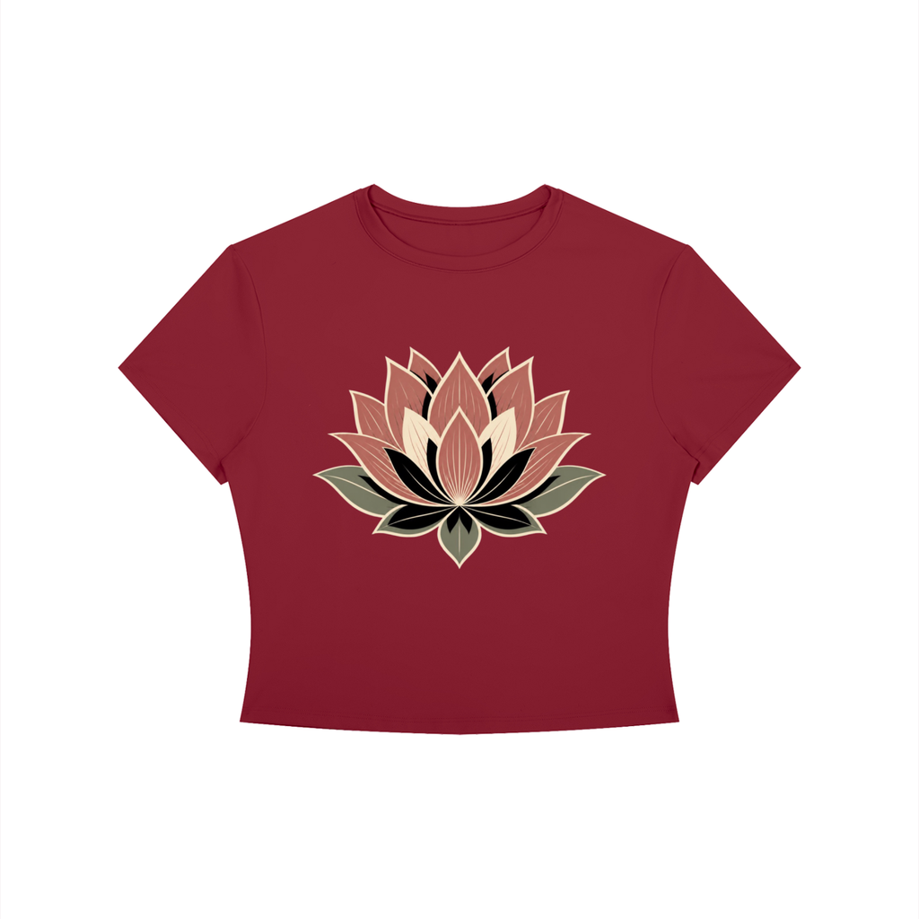 Lotus Women's Crewneck Crop T-Shirt - KR Woke Wear