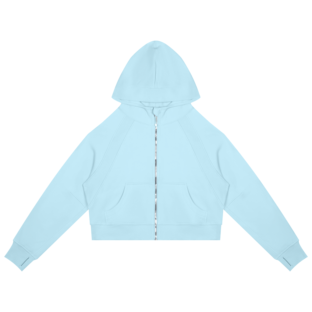 Butterfly Cropped Zip-Through Hoodie - KR Woke Wear